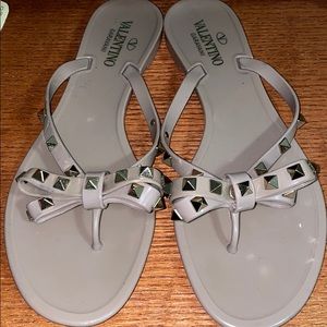 Authentic Valentino rock stud jelly thong sandals